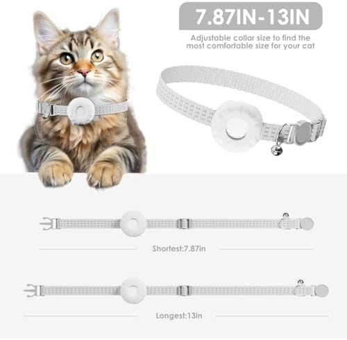 GPS Tracker for Cats (iOS Only), MINI GPS Cat Tracker, Real-Time Location Pet Tracker, No Monthly Fee, Compatible with Apple Find My,Anti-Lost,Finder Tag for Vehicles, Pets, Kids, Items (White)