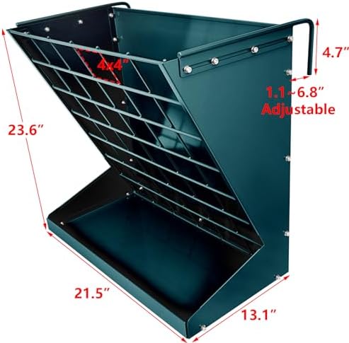Wall Mount Hay Rack, Metal 2 in 1 Hay and Grain Feeder