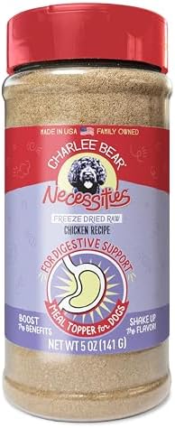 Charlee Bear Freeze Dried Chicken Dog Food Topper, Digestive Health, 5 oz