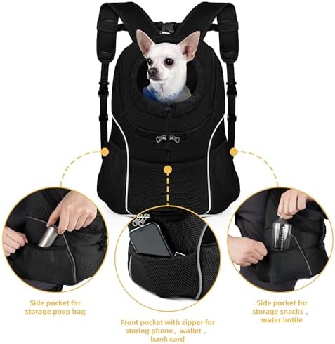 WOYYHO Pet Dog Carrier Backpack, Ventilated Small Dog Front Backpack