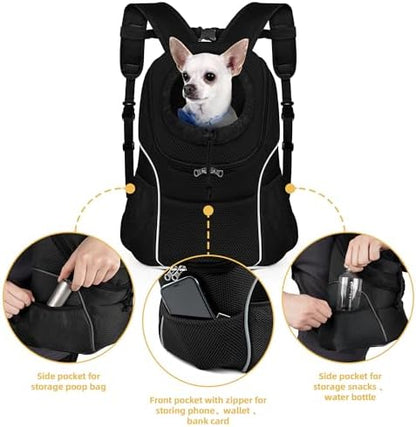 WOYYHO Pet Dog Carrier Backpack, Ventilated Small Dog Front Backpack