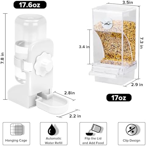 Lemtrflo No Mess Bird Feeder Water Dispenser Set, Automatic Bird Feeder