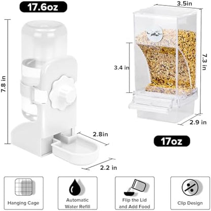 Lemtrflo No Mess Bird Feeder Water Dispenser Set, Automatic Bird Feeder