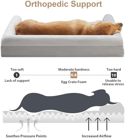 BFPETHOME Orthopedic Washable XXL Dog Bed for Senior Dog Cozy Sleep