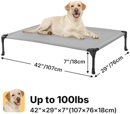 Veehoo Outdoor Elevated Dog Bed Large Sized Dogs, Cooling Raised Dog Cots