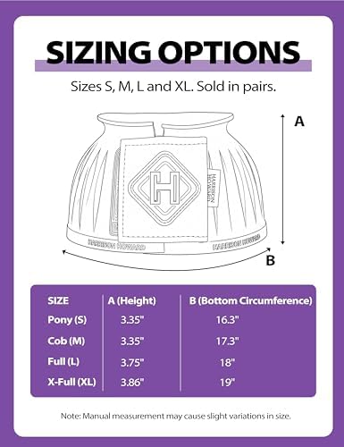 Harrison Howard Rubber Bell Boots for Horses, Hoof Overreach Protection for Horses, w/Upgraded Leather Touch Tape