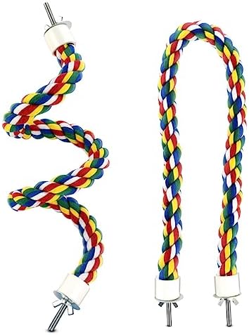 23.6 Inches Colorful Rope Perch for Bird Bungee Climbing Swing Parrot