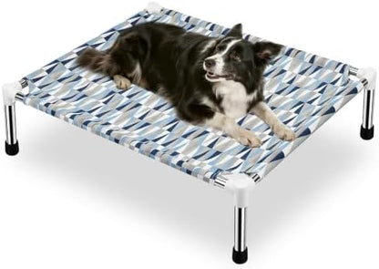 Raised Elevated Dog Bed, Lifted Cooling Stainless Steel Pet Dog Cot, Medium