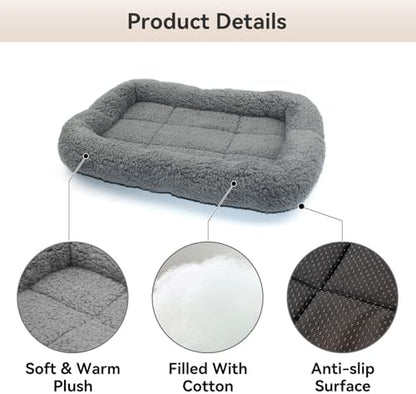 LESYPET Cat Bed for Indoor Cats, Cat Bed Curl Sleep Cushion with Raised Pillow Around, Washable Pet Mat for Cat/Rabbit/Hamsters, 15"×10"