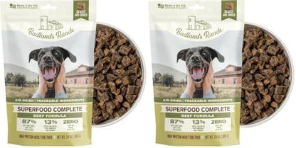 BADLANDS RANCH by Katherine Heigl – Superfood Complete Air-Dried Beef Dog Food – High Protein with Superfoods for Daily Wellness & Consistent Nutrition – 24 oz (Pack of 2)