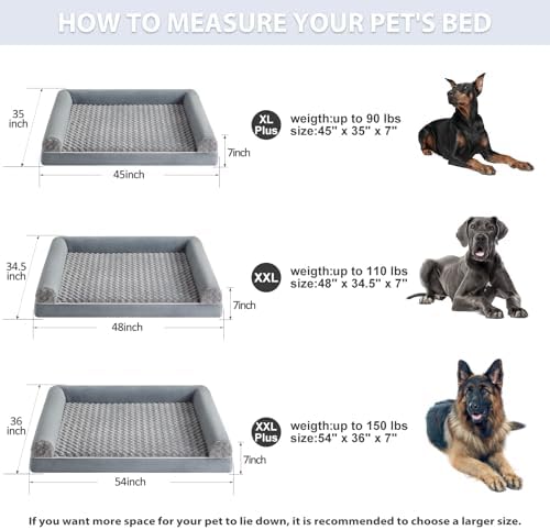 BFPETHOME Orthopedic Washable XXL Dog Bed for Senior Dog Cozy Sleep