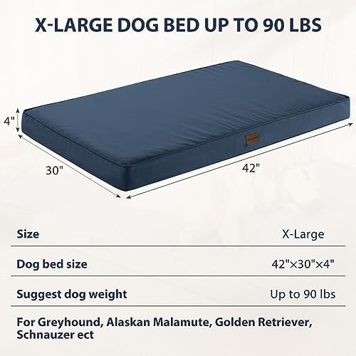 BFPETHOME Outdoor Waterproof Dog Bed for Large Dogs, Washable Cover, 42"