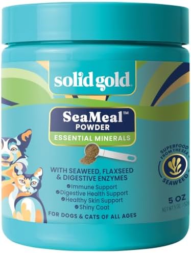 Solid Gold Dog & Cat Multivitamin Powder, Omega 3 & Kelp, Skin & Coat, 5oz