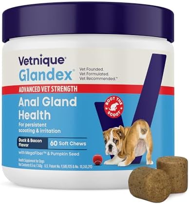 Vetnique Glandex Advanced Strength Anal Gland Chews for Dogs, 60ct