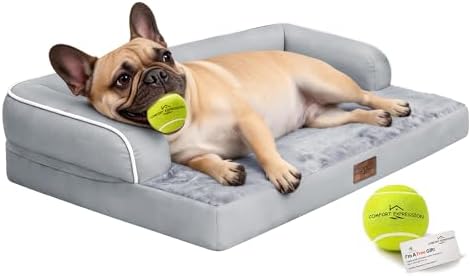 Comfort Expression Washable Dog Bed with Bolster for Medium to Large Dogs