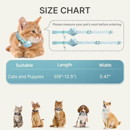 AirTag Cat Collar, Reflective Breakaway Collar, Hidden Holder with Bell