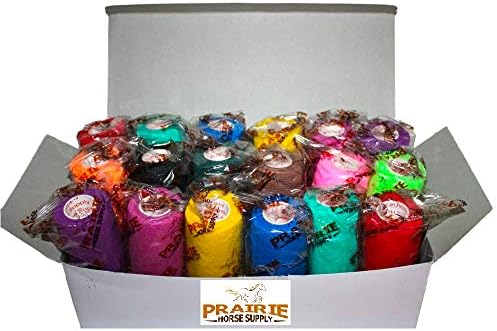 3 Inch Vet Wrap Tape Bulk (Assorted Colors) (Pack of 12) Self Adhesive Adherent Adhering Flex Bandage Grip Roll for Dog Cat Pet Horse