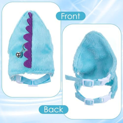 Ferret Harness and Leash Set Small Animals Vest Harness with Safe Bell Dinosaur Shaped Leash Set for Baby Rabbit Guinea Pig Teacup Chihuahua Mouse and Other Small Pet (Blue)