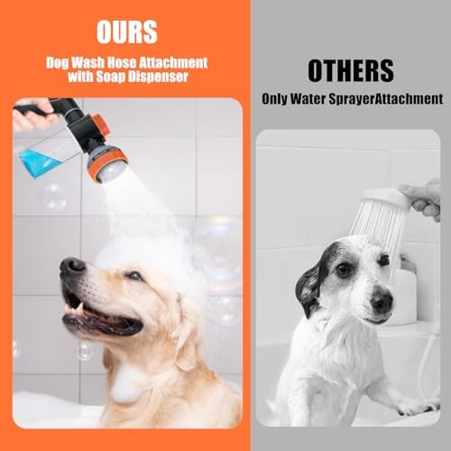 Dog Shower Attachment with 8.2Ft Long Shower Hose & Metal 3-Way Diverter