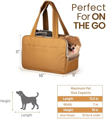 Dog Purse Carrier for Small Dogs – Cotton Padded Interior, Multiple Pockets, Breathable Mesh & Comfortable Strap – Durable Polyester Travel Bag, Lightweight Cat Carrier - Versatile Small Pet Bag