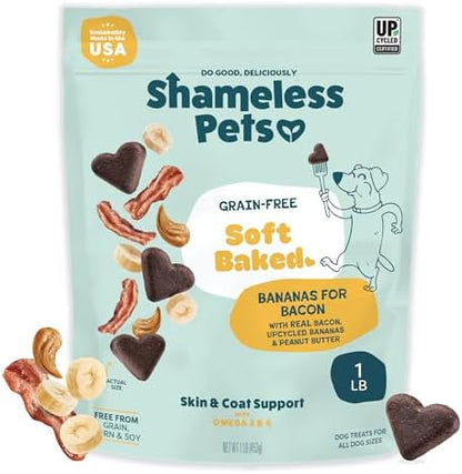 Shameless Pets Soft-Baked Dog Training Treats, Bananas for Bacon - 16 oz
