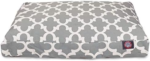 Majestic Pet Rectangular Dog Bed, Large, 44x36x5 in, Washable, Gray