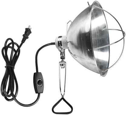 Simple Deluxe Clamp Lamp Light with Ceramic Base, 10.5 Inch Aluminum Reflector and 6 Feet Power Cord for Heat Lamp & Work Light, 1-Pack
