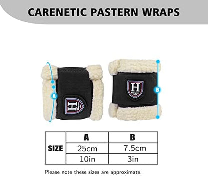 Harrison Howard Essential Premium Horse Pastern Wraps with Berber Fleece Lining, Sold in Pairs