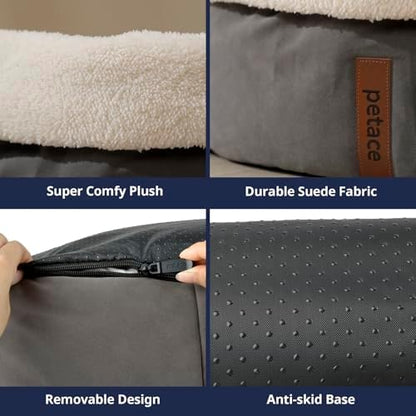 Cat Bed with Pet Pad, 17.7"×13.7", Gray