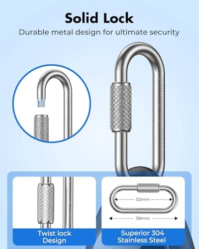 UNBREAKcable for AirTag Holder Case with Professional Carabiner, 4 Pack