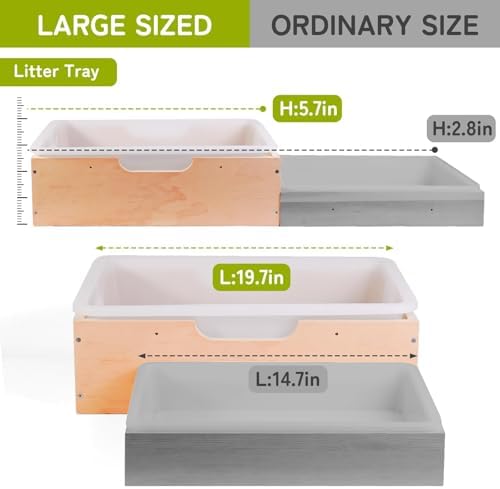 3 in 1 Extra Large Rabbit Hay Feeder with Litter Box, Wooden Bunny Toilet