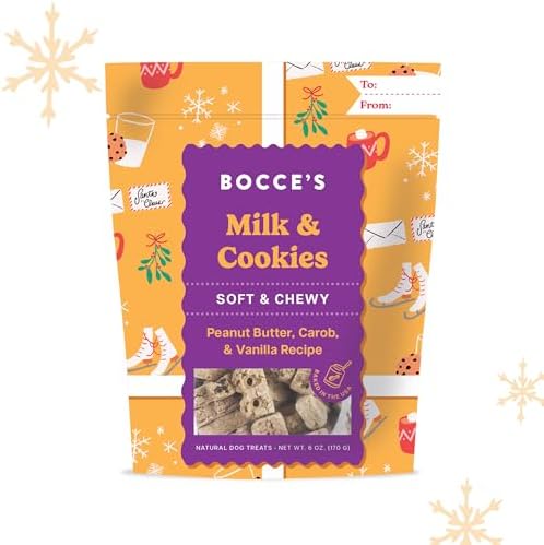 Bocce’s Bakery Holiday Soft & Chewy Bundle Dog Treats, All-Natural Wheat-Free Christmas Dog Treats, 6 oz (Pack of 3)