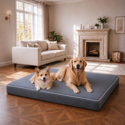 Orthopedic Dog Mat, 100% Waterproof 28D Foam Bed, Washable