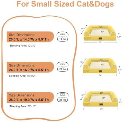 NANUYA Orthopedic Dog Bed for Small Dogs, 24 x 16 Inch, Ginger