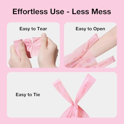 VETRESKA Dog Poop Bags with Handles 450 Count, Floral Scented Waste Bags