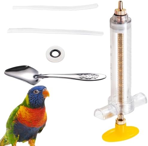 Baby Bird Feeding Syringe Set, Small Pet Parrot Feeding Tubes for Birds, Hand Feeding Tubes Kit Parrot Feeder Food Feeding & Watering Supplies for Small Pet Baby Birds (20ML)
