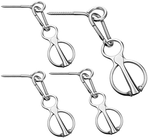 4 Set Horse Tie Ring, Tie Ring for Horses Stainless Steel Horse Training Accessories for Indoor Outdoor Horse Trailers, HorseTack and Supplies Training Equipment with Eye Bolt Snaps Saddle