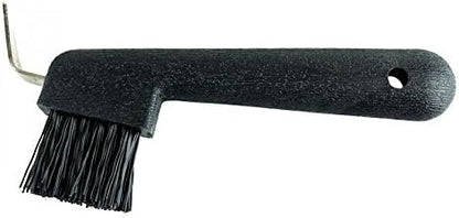HORZE Hoof Pick with Brush - Black - One Size