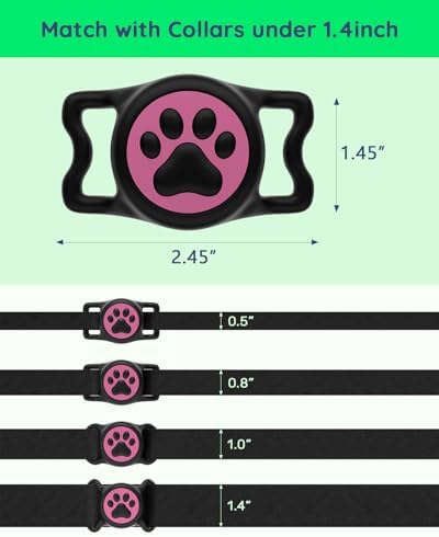 IP68 Waterproof Dog AirTag Holder for Dog Collar, Soft, Stretchy Silicone