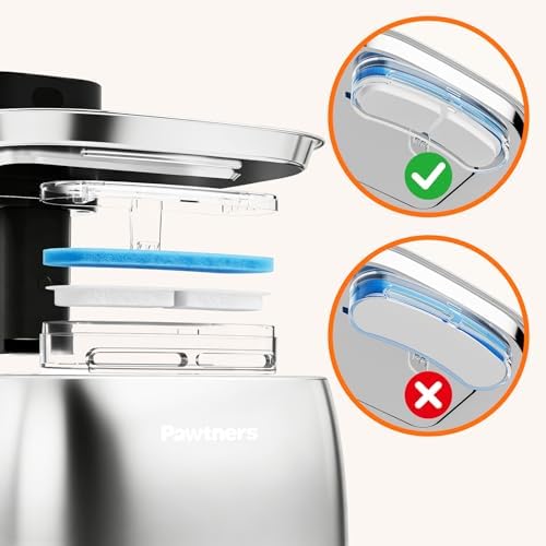 Pawtners 8 Pack Replacement Filters for STR-PT-108A Pumpless Cat Fountain