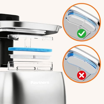 Pawtners 8 Pack Replacement Filters for STR-PT-108A Pumpless Cat Fountain