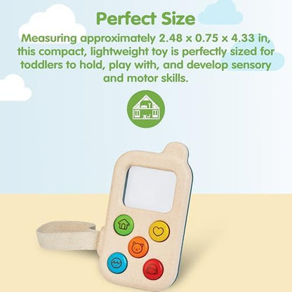 PlanToys® Wooden My First Phone Toy for Toddlers Montessori Baby Sensory
