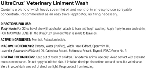 UltraCruz® Veterinary Liniment Wash for Horses, 32 oz with Travel Sprayer
