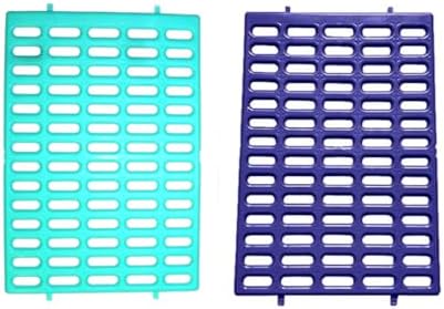 Saguaro Acres Rabbit and Small Animal Cage Resting Mat for Wire Floored Cages 2 Pack (Purple & Teal)