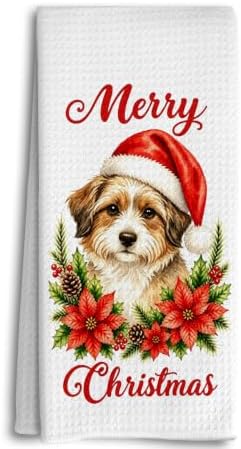 Christmas Shih Tzu Kitchen Dish Towels Dishcloth 16x24 Inch