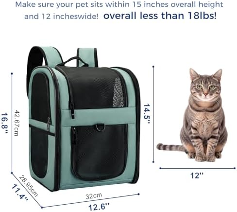 Apollo Walker Cat Carrier Backpack for Small Dogs and Cats Up to 18 lb