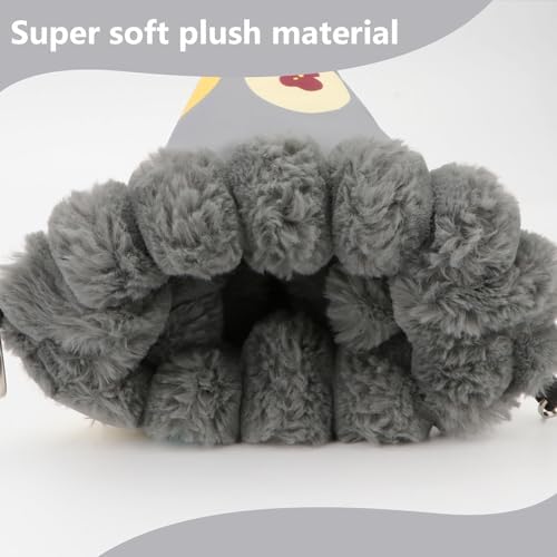 Wontee Bird Nest House Winter Warm Hanging Hammock Bird Bed Snuggle Hut for Parakeets Budgies Caique Conures Cockatiels (Large, Grey)