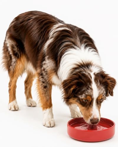 The Perfect Dish - Silicone Dog Bowl for Food & Water, 7.5"x2.25"- Cherry