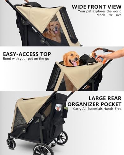Dog Stroller for Large & Medium Dogs, up to 130 lbs Pet Stroller