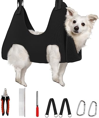 Supet Dog Grooming Hammock for Nail Trimming, Pet Grooming Hanging Harness